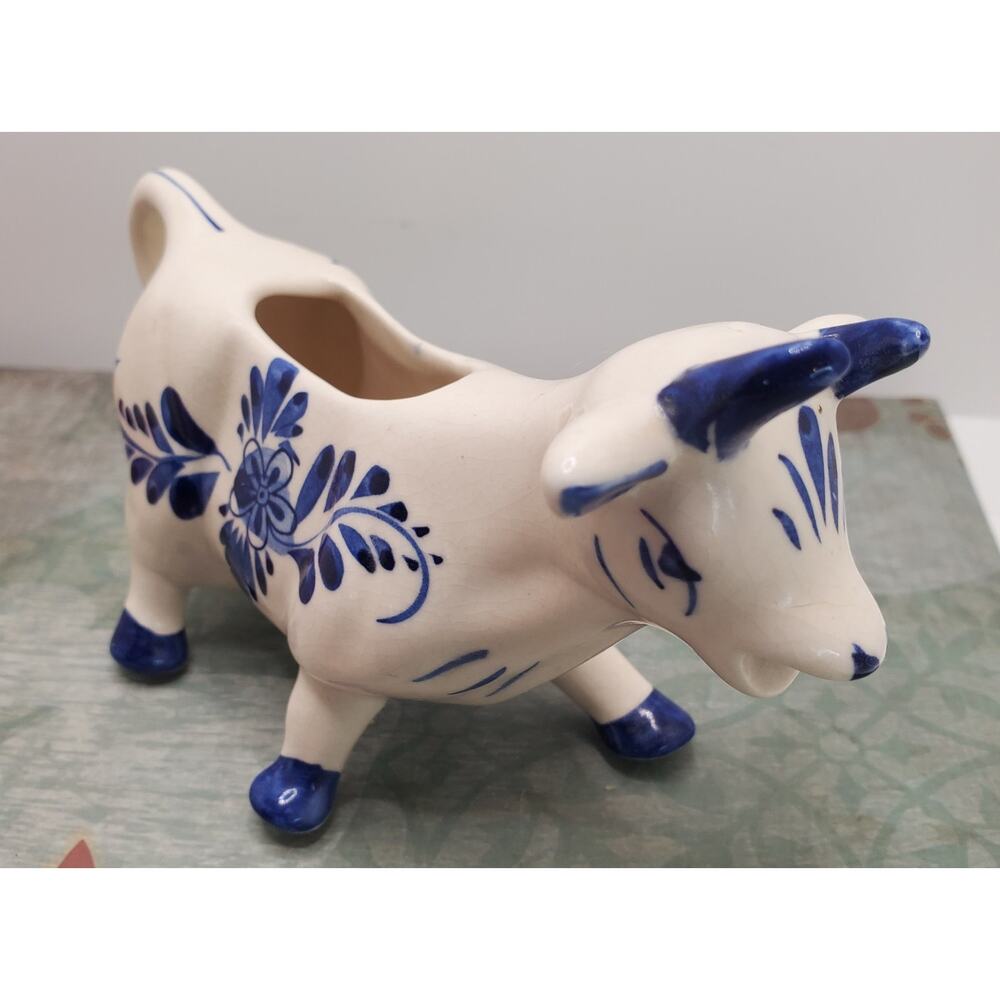 Delftware Cow Creamer Delft Blue 7x3 Inch Hand Painted Holland